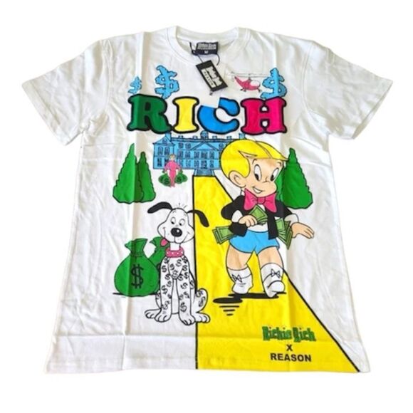Reason X Richie Rich Graphic Baller Tee In White - Picture 1 of 1